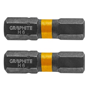 Graphite 56H509 Torziós ütvecsavarozó bit HEX6 x 25mm, 2db. KIFUTÓ