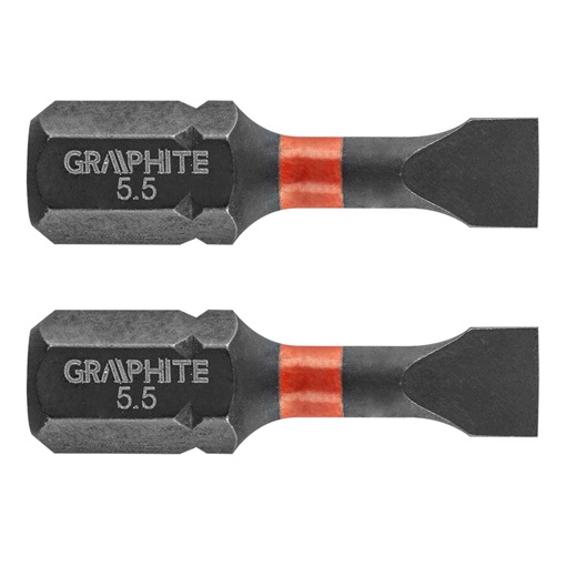 Graphite 56H510 Torziós ütvecsavarozó bit SL5.5 x 25mm, 2db. KIFUTÓ