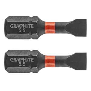 Graphite 56H510 Torziós ütvecsavarozó bit SL5.5 x 25mm, 2db. KIFUTÓ