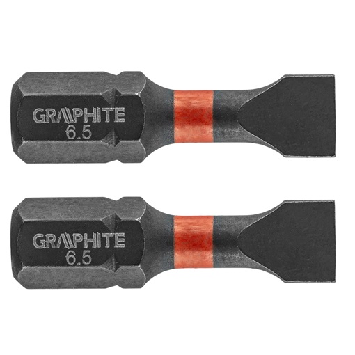 Graphite 56H511 Torziós ütvecsavarozó bit SL6.5 x 25mm, 2db. KIFUTÓ