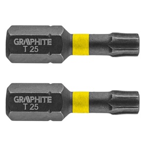 Graphite 56H514 Torziós ütvecsavarozó bit TX25 x 25mm, 2db. KIFUTÓ