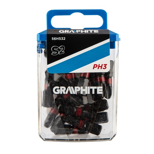 Graphite 56H532 Torziós ütvecsavarozó bit PH3 x 25mm, 20db. KIFUTÓ