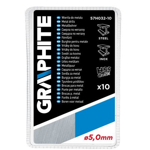 Graphite 57H032-10 csigafúró HSS-Cobalt 5.0 mm, 10 db
