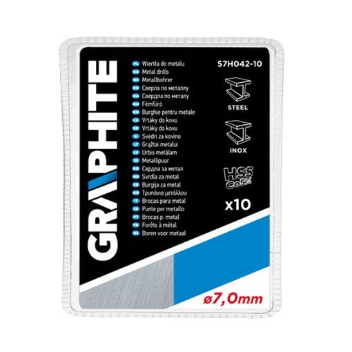 Graphite 57H042-10 csigafúró HSS-Cobalt 7.0 mm, 10 db