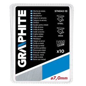 Graphite 57H042-10 csigafúró HSS-Cobalt 7.0 mm, 10 db