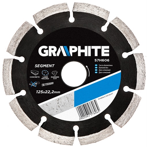 Graphite 57H606 gyémánt vágókorong 125mm szegmenses lézer