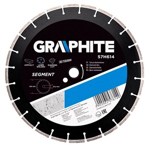 Graphite 57H614 gyémánt vágókorong 350 x 25,4mm, lézer hegesztett