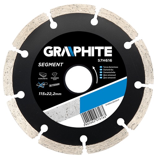Graphite 57H616 gyémánt vágókorong 115mm szegmenses