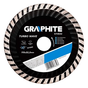 Graphite 57H632 gyémánt vágókorong 115mm turbo hűtőbordás KIFUTÓ