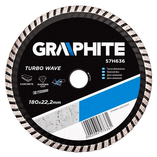 Graphite 57H636 gyémánt vágókorong 180mm turbo hűtőbordás