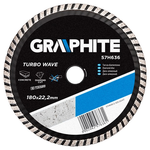 Graphite 57H636 gyémánt vágókorong 180mm turbo hűtőbordás