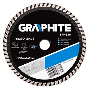 Graphite 57H636 gyémánt vágókorong 180mm turbo hűtőbordás