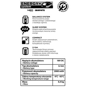 Graphite 58G001-1 akkumlátor energy+ 18V 2.0Ah