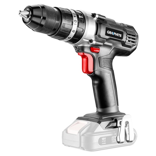 Graphite 58G010 akkus ütvefúró energy+ 18V, 13mm gyorstokmány, akku nélkül