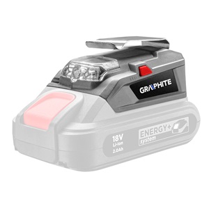 Graphite 58G025 powerbank adapter + led lámpa, energy+ akku nélkül KIFUTÓ