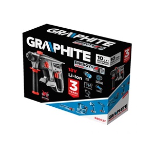 Graphite 58G027 Akkus szénkefementes fúrókalapács energy+ 18V, 2,2J, Akku nélkül!