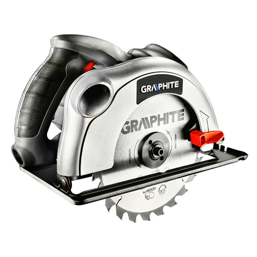 Graphite 58G488 körfűrész 1200W,185mm, vágásmélység: 65/43mm, tartozék: párhuzamvezető, tartalék vágótárcsa, koffer