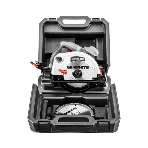 Graphite 58G488 körfűrész 1200W,185mm, vágásmélység: 65/43mm, tartozék: párhuzamvezető, tartalék vágótárcsa, koffer