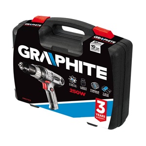 Graphite 58G792 elektromos csavarozó 250W, gyorstokmány 10mm, kofferben KIFUTÓ