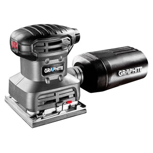 Graphite 59G320 rezgőcsiszoló 220W, munkafelület 104x112mm, 3 munkalap KIFUTÓ