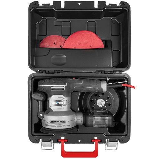 Graphite 59G349 Excentercsiszoló 450W, porelszívós 125/150mm, kofferben