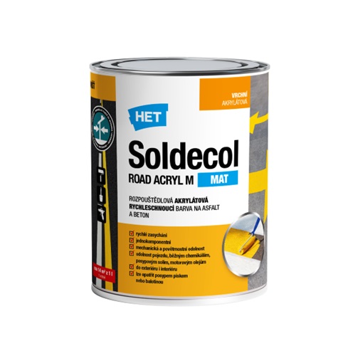 HET Soldecol Road Acryl Padló & Útfesték Fehér 2,5 L