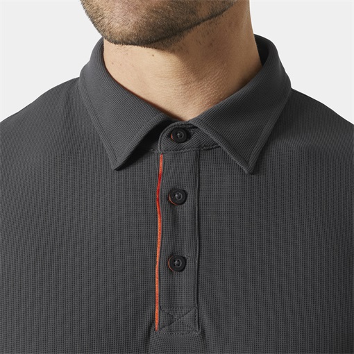 HH Technikai galléros póló sötétszürke 79248_951-4XL