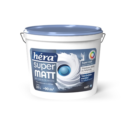 Héra Super matt beltéri falfesték L és fehér 10 L