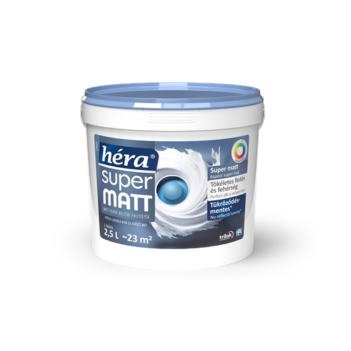 Héra Super matt beltéri falfesték L és fehér  2,5 L