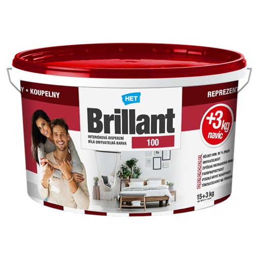 HET Brillant 100 Beltéri Falfesték SM 18 kg (~11,8 L)