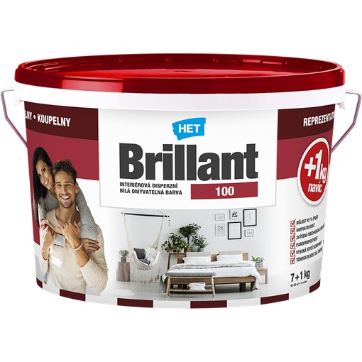 HET Brillant 100 Beltéri Falfesték SM  8 kg (~5,3 L)