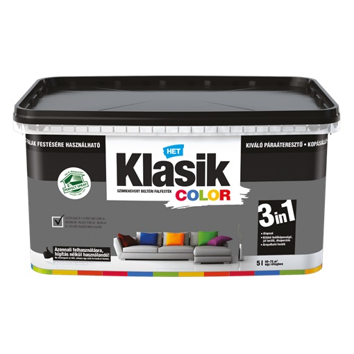 HET Klasik Color "lélegző" Falfesték Antracit 187   5 L