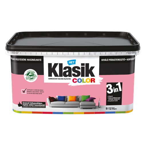 Het Klasik Color Falfesték Rózsaszín 837  5 L