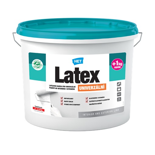 HET Latex Kül és Beltéri Festék Fehér  6 kg (~4 L)