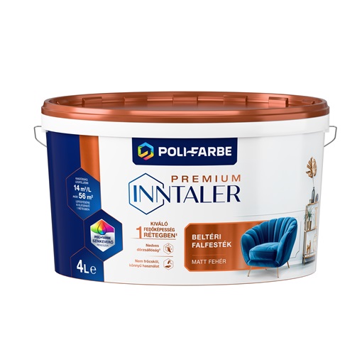 Inntaler Premium latex beltéri falfesték fehér  4 L