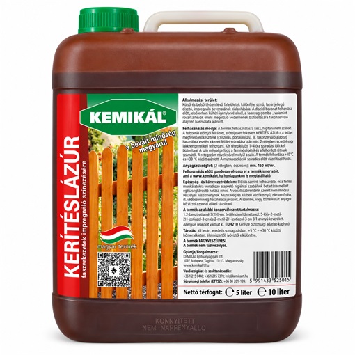 Kemikál Kerítéslazúr sötétszürke  5 L
