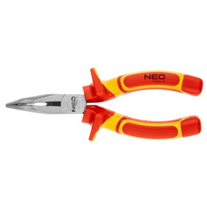 Neo 01-227 hajlított csőrű fogó 160mm (6"), 1000V, szigetelt, CrV, polírozott