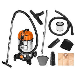 Neo 04-739 Ipari porszívó száraz/nedves 1600 W 35 L inox tartállyal