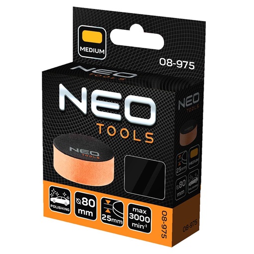 Neo 08-975 Polírkorong 80 x 25 mm, közepes keménységű szivacs KIFUTÓ