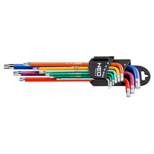Neo 09-518 torx kulcs készlet, T10-50, 9db, színes KIFUTÓ