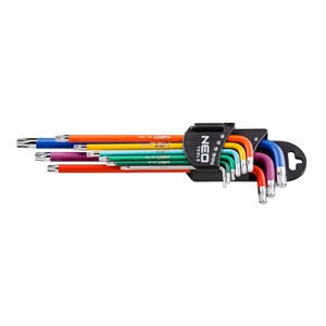 Neo 09-518 torx kulcs készlet, T10-50, 9db, színes KIFUTÓ