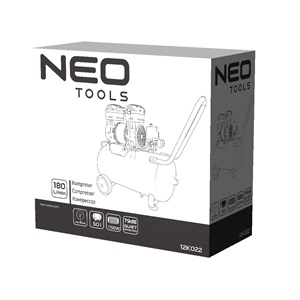 Neo 12K022 Olajmentes kompresszor 50 l, extra csendes működés, 79(61)dB