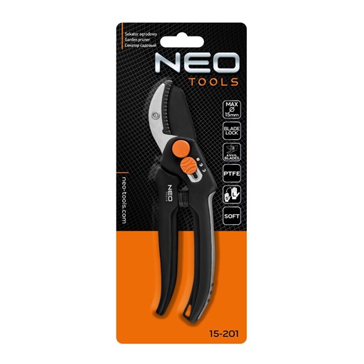 Neo 15-201 Metszőolló, rávágó, max.15mm, teflon bevonat, állítható pengenyílás, 185mm
