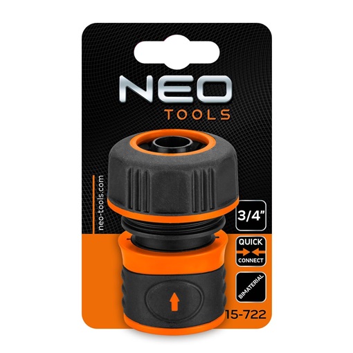 Neo 15-722 Tömlő gyorscsatlakozó 3/4", kétkomponensű