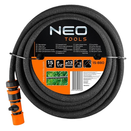 Neo 15-880 Csepegtető tömlő 15m, 1/2", 8bar, állítható vízmennyiség