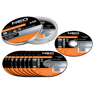 Neo 55-572 vágókorong 10 db fémhez 125x1,0x22,2mm, 41 A60-T-BF, inox