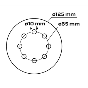 Neo 55-944 Csiszolópapír, tépőzáras 125mm, K240, 5db., 8 lyukkal