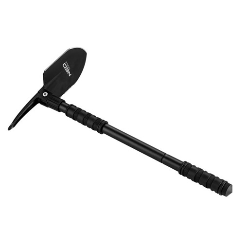 Neo 63-122 multifunkciós túlélő tábori ásó, 63cm, ásó, fűrész, csákány, palacknyitó, kovakő, kés, üvegtörő, síp