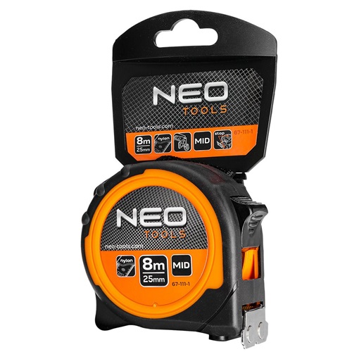 Neo 67-111-1 mérőszalag 8m/25mm acél, mágneses