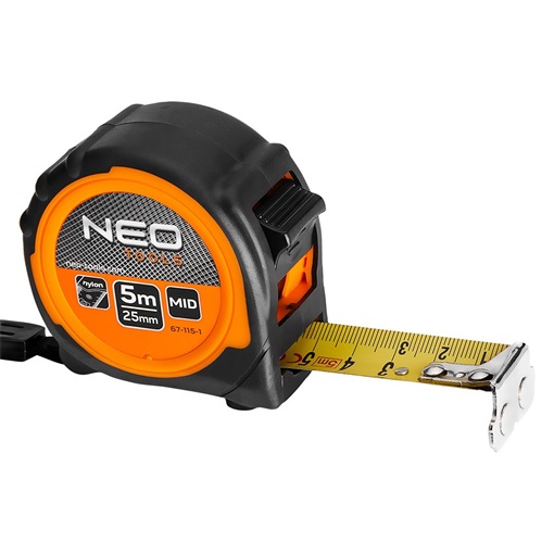 Neo 67-115-1 mérőszalag 5m/25mm acél, mágneses